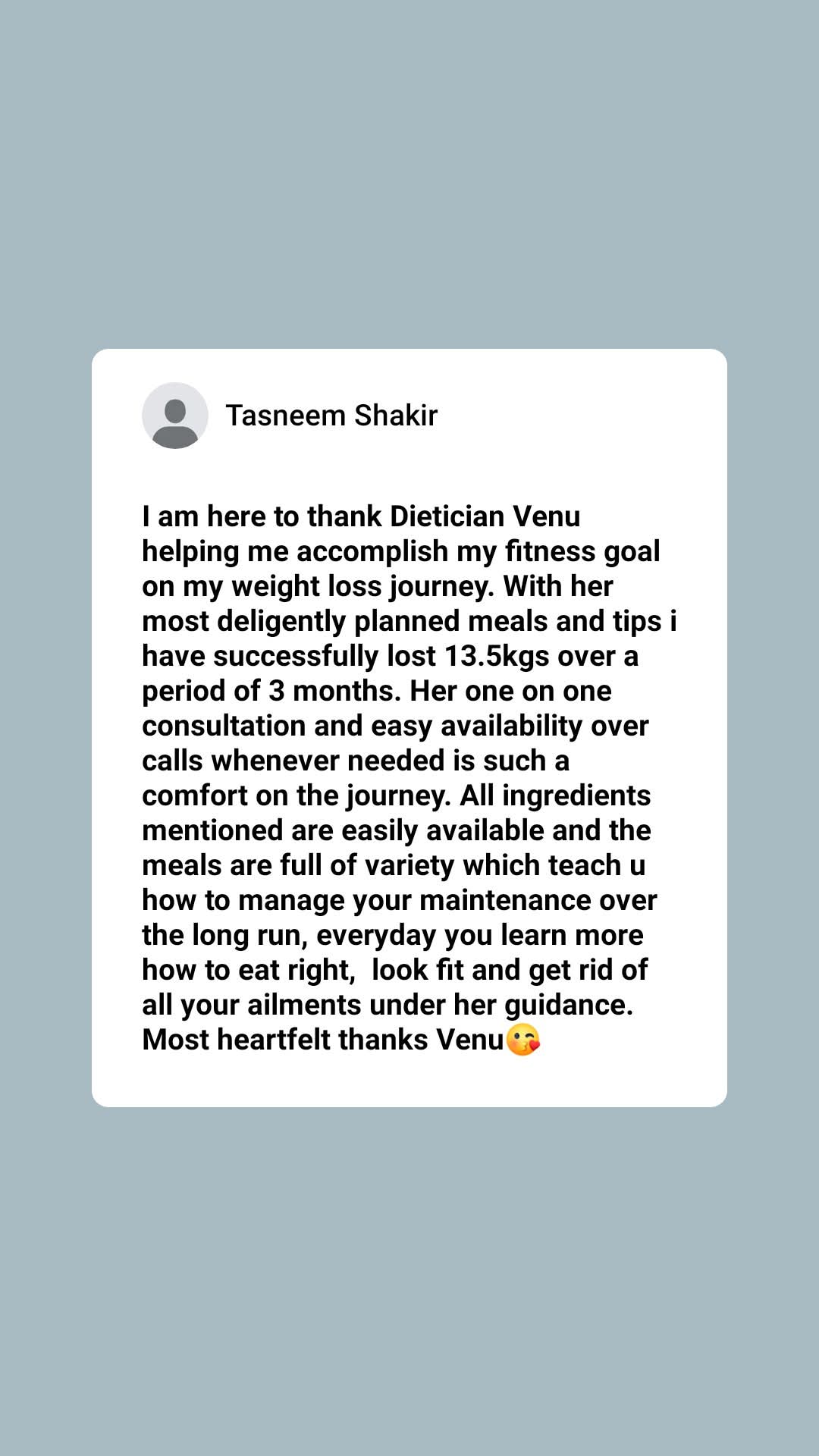 Dietician Venu Aggarwal Das