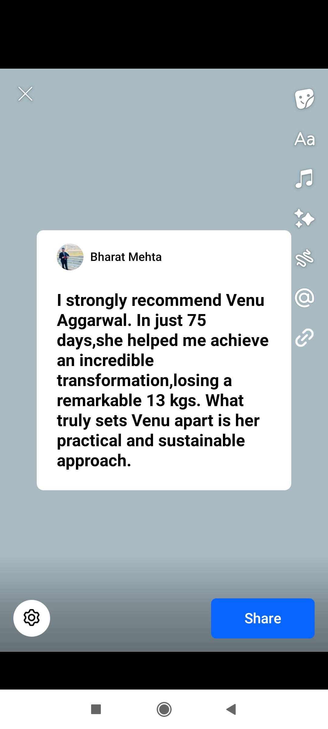 Dietician Venu Aggarwal Das