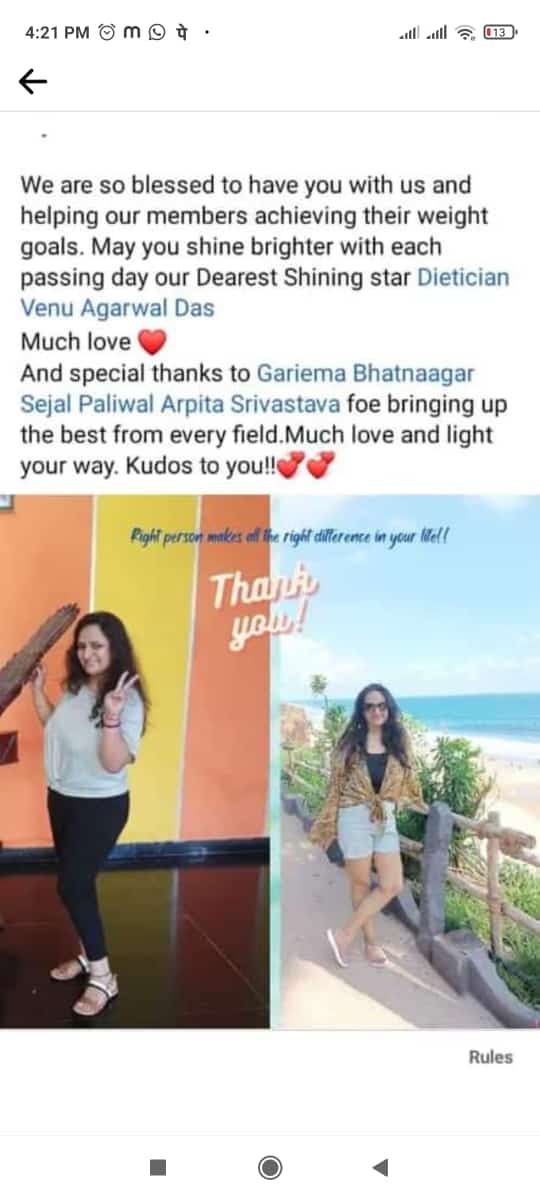 Dietician Venu Aggarwal Das